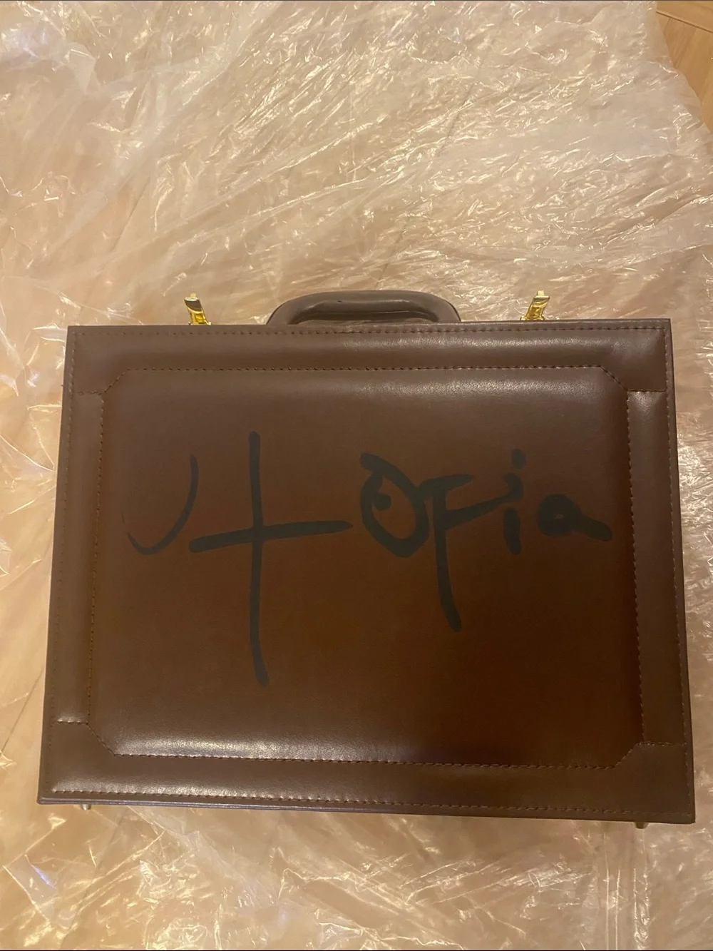 TRAVIS SCOTT “UTOPIA” BRIEFCASE - Limited-Edition Collectable, Brown Learher NWT